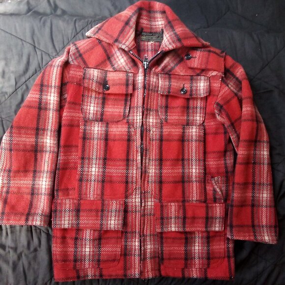 Vintage 70s Waterproof Wool Chore Coat Plaid - Picture 2 of 4